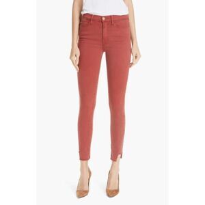 FRAME Le High Skinny Rust Red Raw Step Hem Pants Jeans Size 32